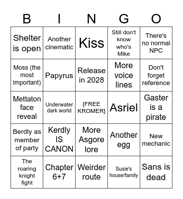CHAPTER 6 BUNGO Bingo Card