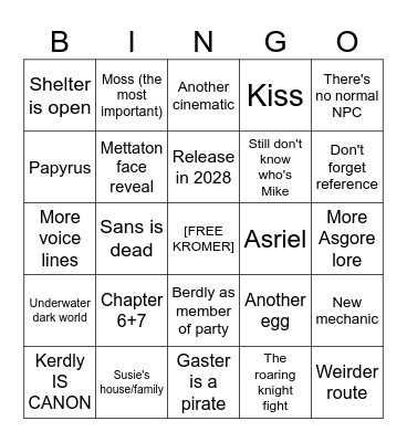 CHAPTER 6 BUNGO Bingo Card