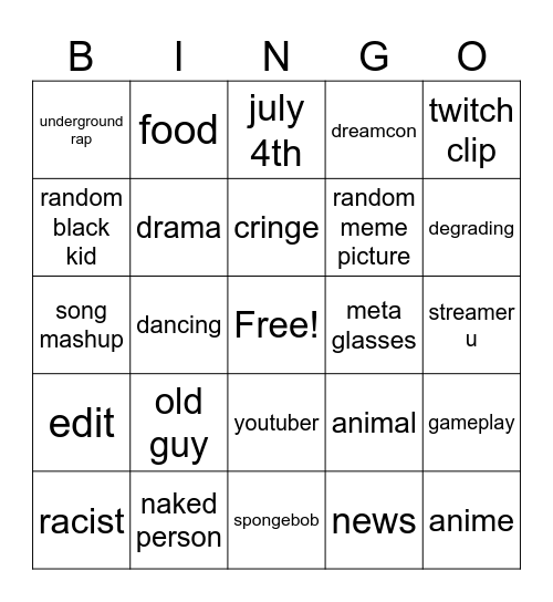 ig reels Bingo Card