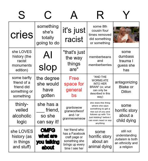 mother-in-law bingo Card
