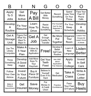 Serious Bingo Card