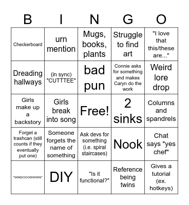 C&C Bingo Card