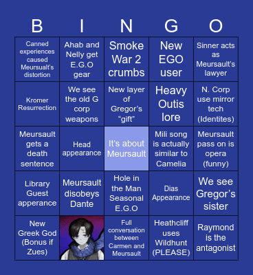 Canto 10 Bingo Card