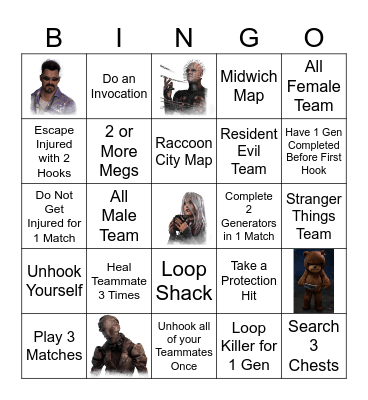 DBD Bingo Card