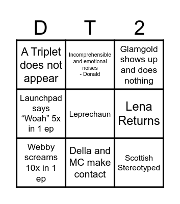 DT S2 Bingo Card