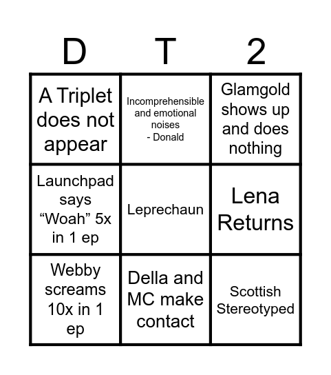 DT S2 Bingo Card