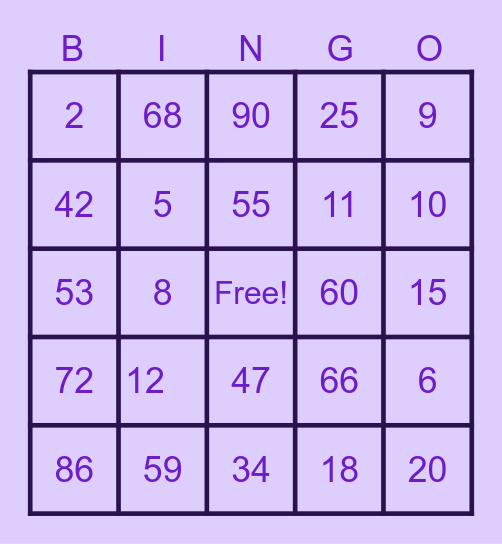 Bingo de casa nova Bingo Card