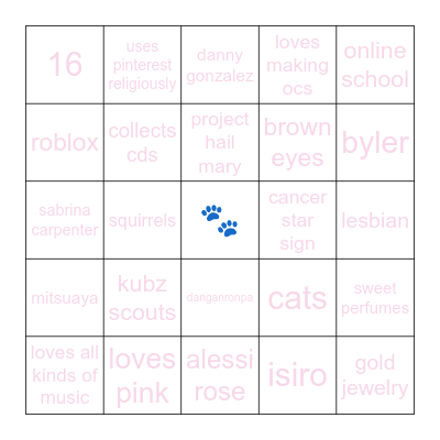 braelynn’s bingo :p Bingo Card