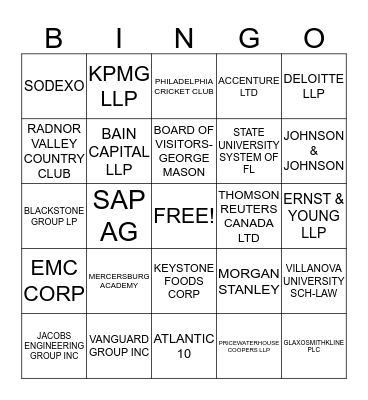 PHLWE TOP 30 ACCOUNTS Bingo Card