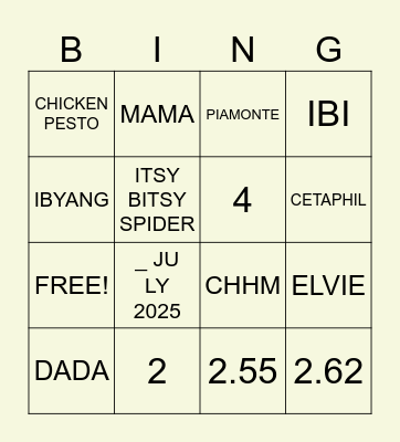 About EEVIE Bingo Challenge Bingo Card