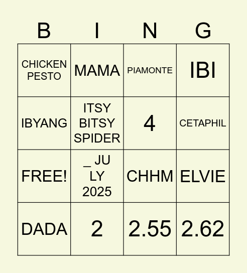 About EEVIE Bingo Challenge Bingo Card