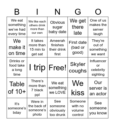 BACARI Bingo Card