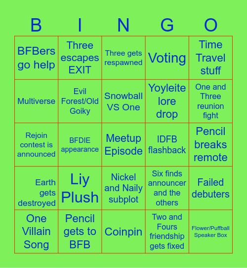 TPOT 24 BINGO Card