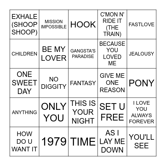 1996 Bingo Card