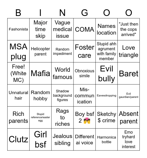 Msa Bingo Card