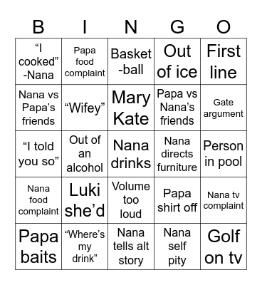 50th Bingo Card