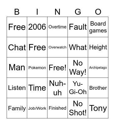 Nathan Bingo Card