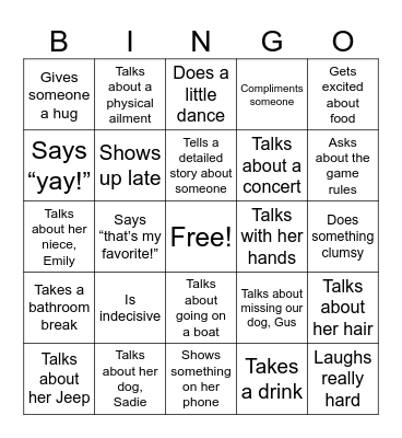 Rudy’s Birthday Bingo Card