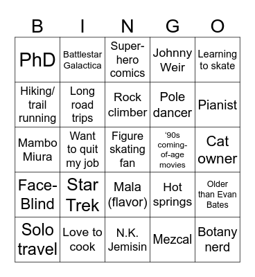 Kai Bingo Card