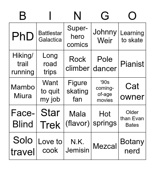 Kai Bingo Card
