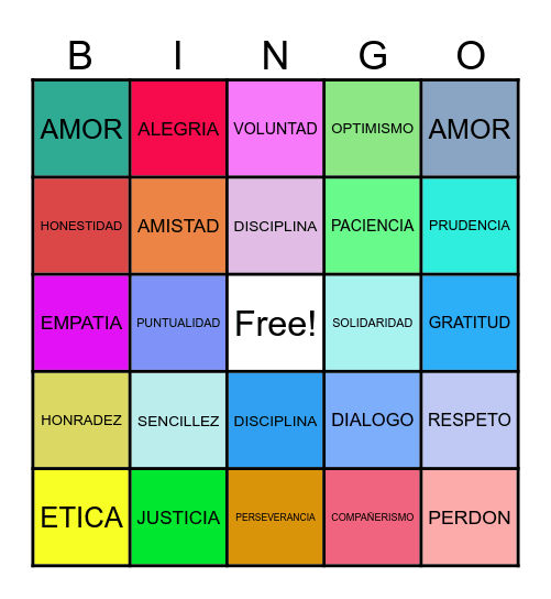 MI CAMINO AL FUTURO DEJANDO HUELLA Bingo Card