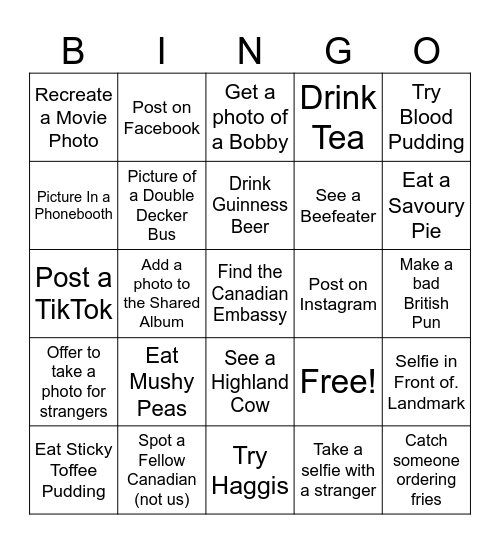 Westeros Bingo Card