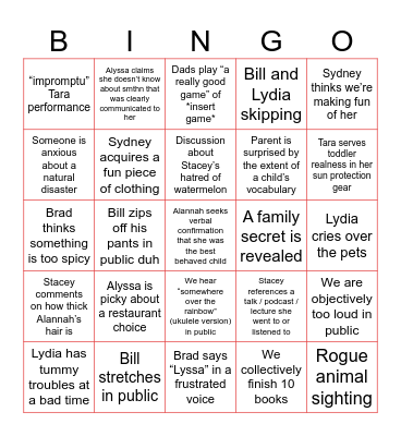 Albera Bingo Card