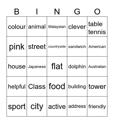 Unit 1 - 3 Bingo Card