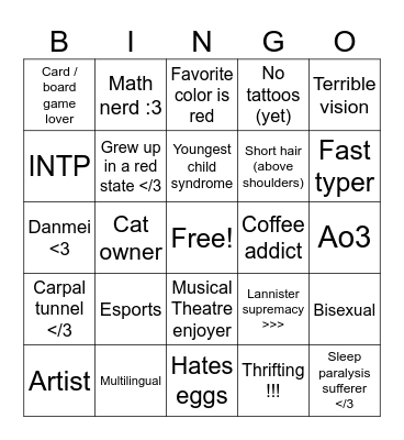 Banana Bingo Card