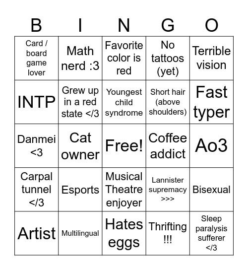 Banana Bingo Card