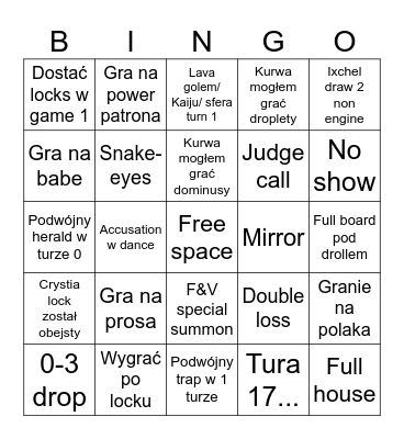 Bingo ME 2026 Bingo Card