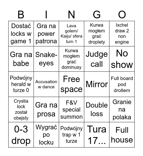 Bingo ME 2026 Bingo Card
