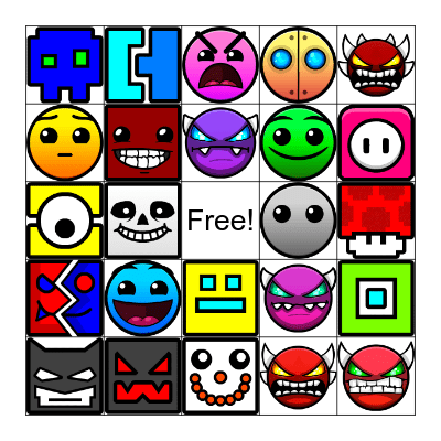 Geometry Dash Icon Bingo Card