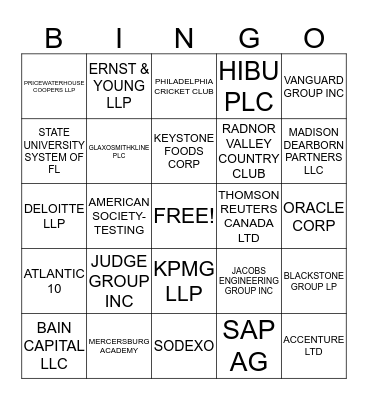 PHLWE TOP 30 ACCOUNTS Bingo Card