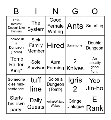 Tomb Raider Mid Bingo Card