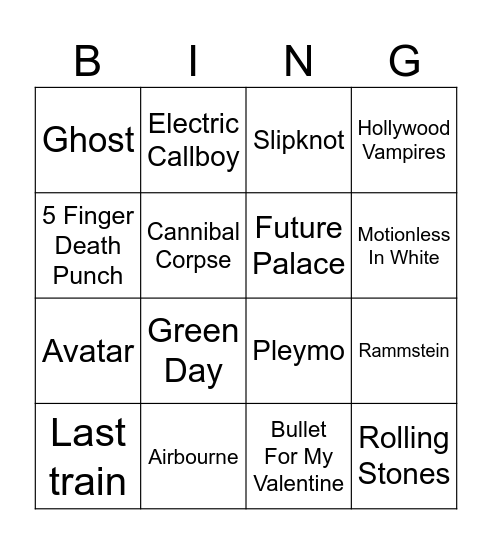 Hellfest 2027-Pedro Bingo Card