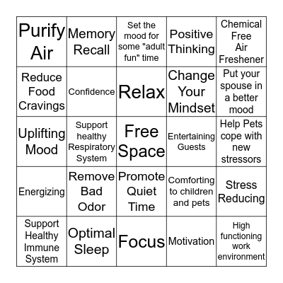 Reasons to Diffuse Bingo Card