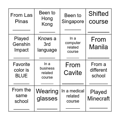 Krys' Konnections Bingo Card
