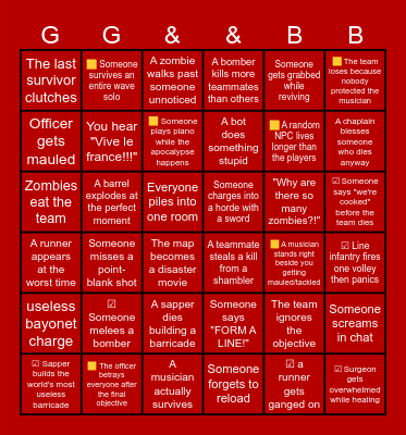 guts & blackpowder Bingo Card
