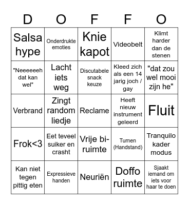 Doffo Bingo Card