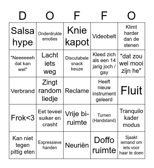 Doffo Bingo Card