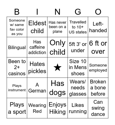 Ms. Chen's Banquet Bingo Card
