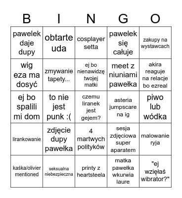 MIZUKON Bingo Card