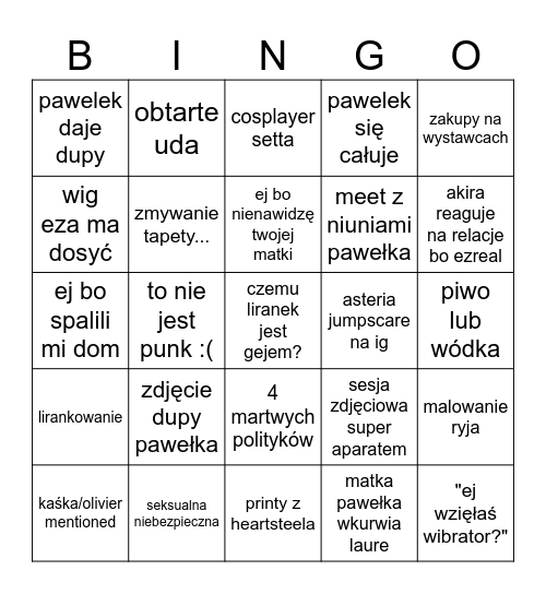 MIZUKON Bingo Card