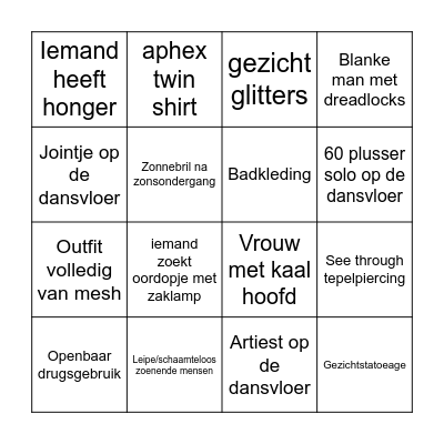 Stone Festival 2026 Bingo Card