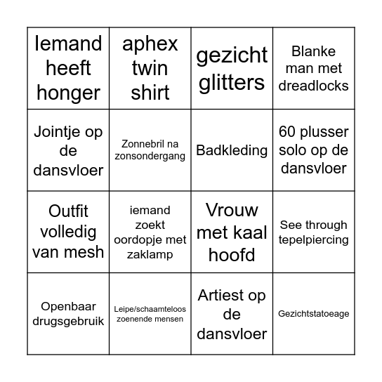 Stone Festival 2026 Bingo Card