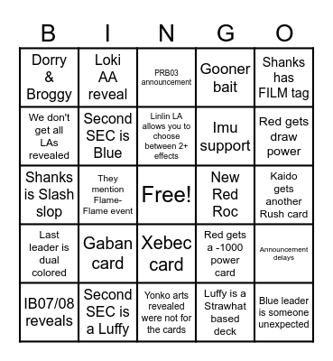 Japan Expo Stream - OP17 announcement Bingo Card