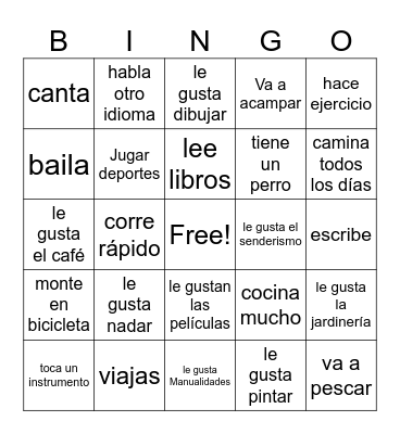 Encuentra a alguien que...(Find someone who) Bingo Card