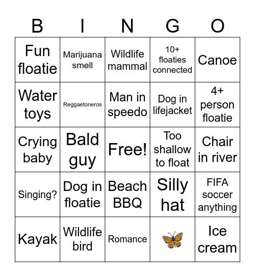 River Bingo Card
