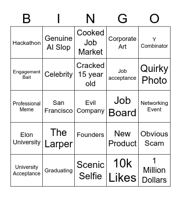 LInkedIn Bingo Card